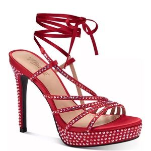 Thalia Sodi “Chilly” Red Satin heels size 7 BNIB